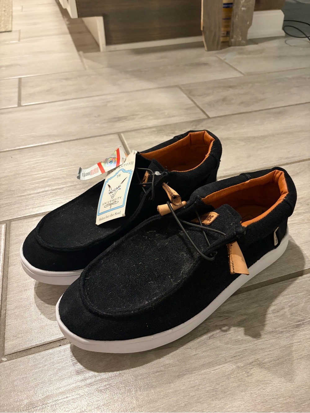 Vaccari University UF Slip On Loafer Shoes Size 10 Men’s Black Cowhide NEW